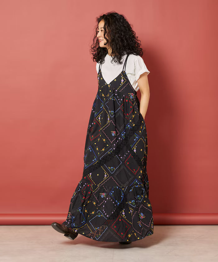Flower Handkerchief Embroidered Camisole Dress