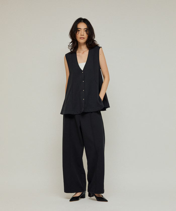Cardboard Peplum V-Neck Vest