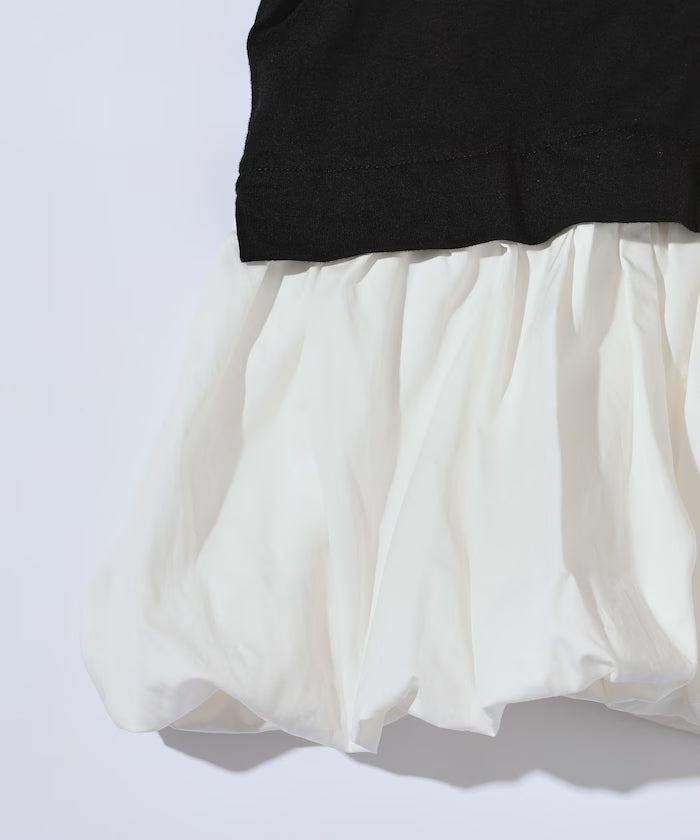 Organic Cotton Peplum Switch Top / 5-minute Sleeve T-Shirt