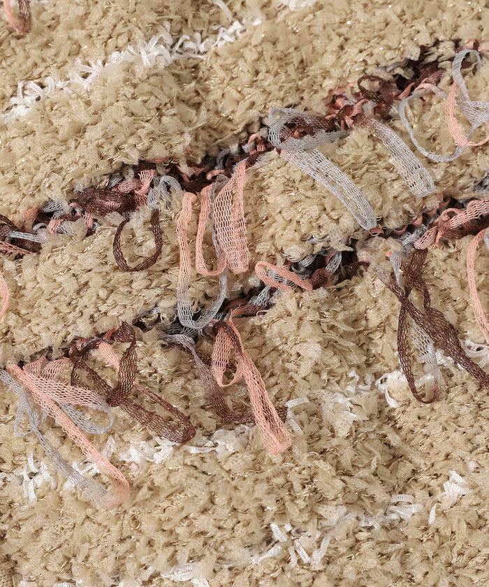 Mixed Material Fringe Knit Vest / Striped Knit Vest 25AW