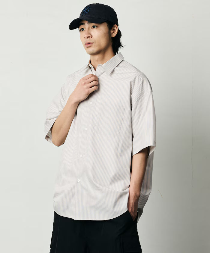 Quick Dry Fabric Wide Silhouette Poly Rip Cross Short Cargo Pants/UV Cut/Quick Dry 【Limited Release】