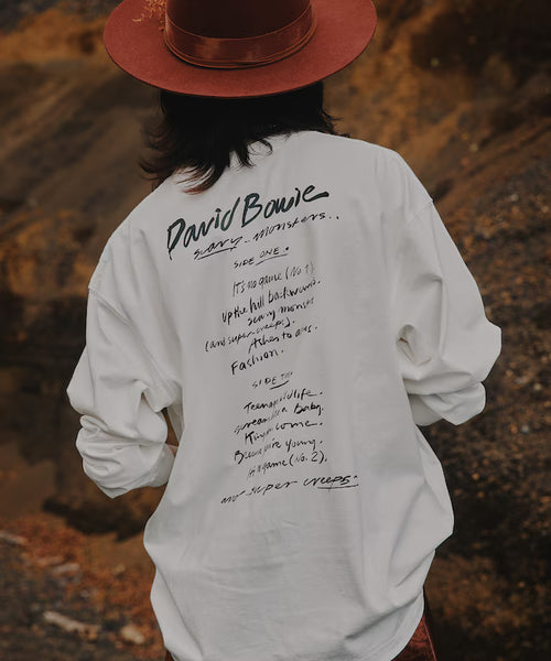"David Bowie" print long sleeve T-shirt - White