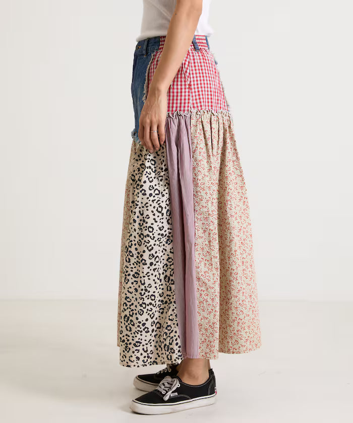 Flower & Check Docking Skirt