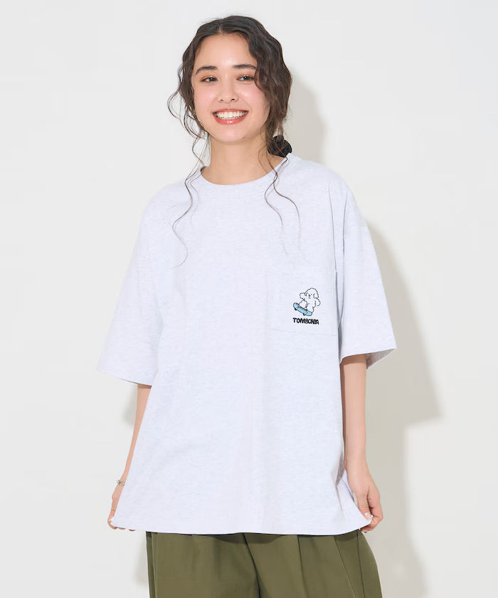 tombonia/Tombonia Back Print Crew Neck Pocket T-Shirt/New Life
