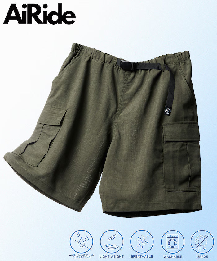 AiRide/Pocketable Climbing Cargo Shorts/Quick Dry/UV Cut [Limited Release] - Olive