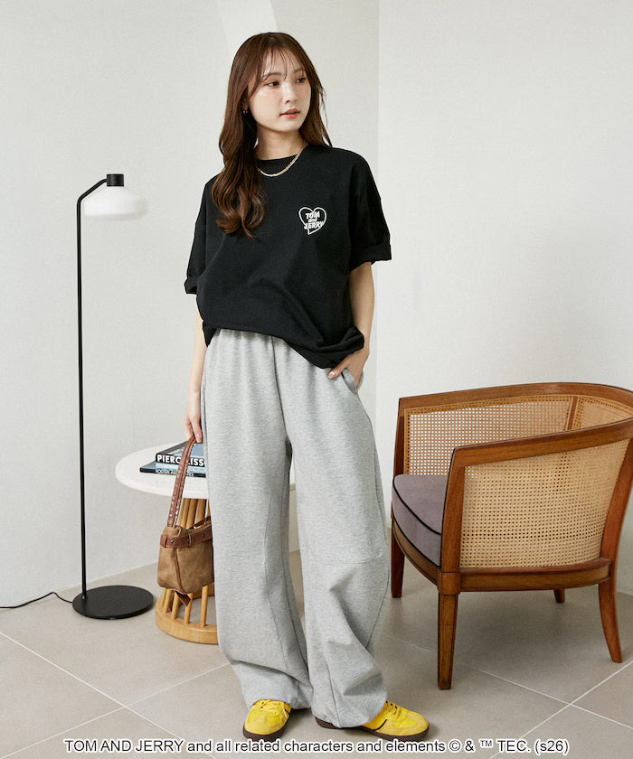 <Functional Material> TOM AND JERRY Heart Graphic T-Shirt Limited Edition