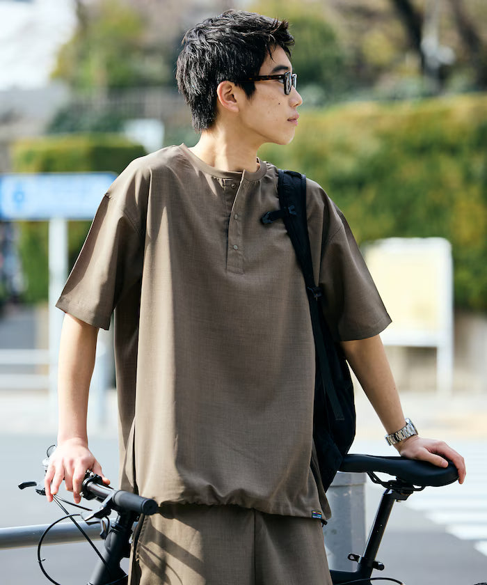 AiRide/Packable Setup/Henley Neck Pullover/Shorts/Packable/Quick-Drying/UVA Cut 【Limited Edition】