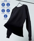 Sweat-like Crew Neck Knit - Black