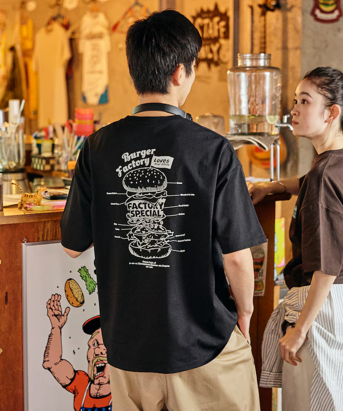 Burger Factory × FREAK'S STORE/ Burger Factory Limited Big Silhouette Back Print Crew Neck T-shirt 【Limited Edition】