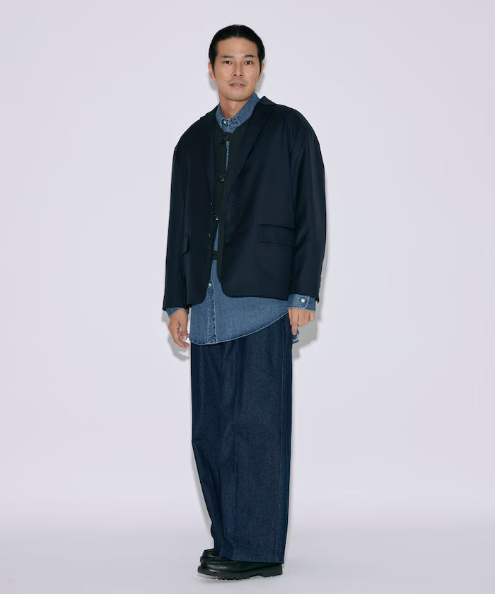 Sleeve-Contrast Tailored Jacket / Relaxed Fit