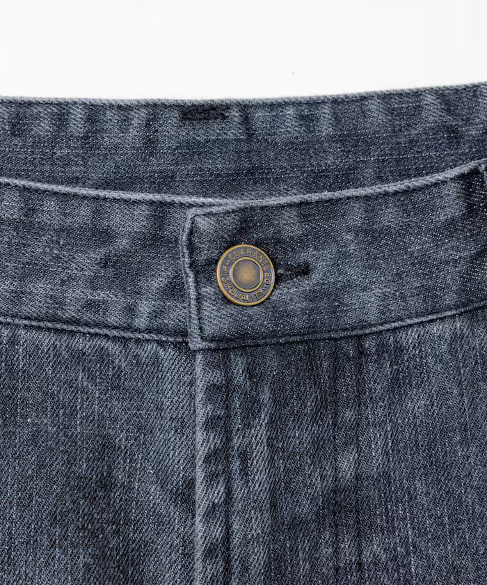 Wide Silhouette Curve Denim Pants One Wash