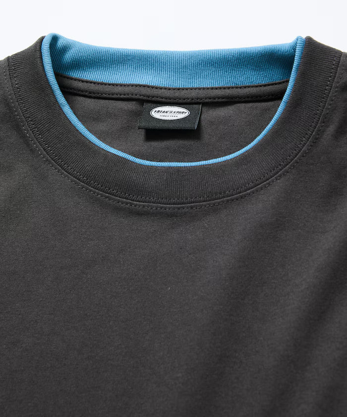 Limited Edition Relaxed Fit Color Block Fake Layered Crew Neck T-Shirt
