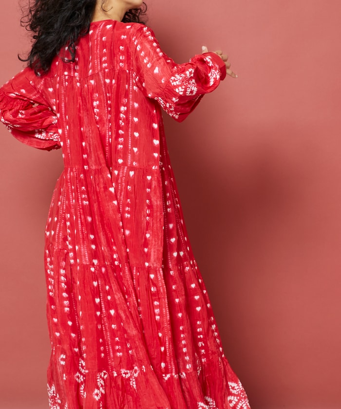 Shibori Print Tiered One Piece