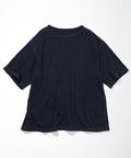 Boat Neck French Terry T-Shirt - Navy