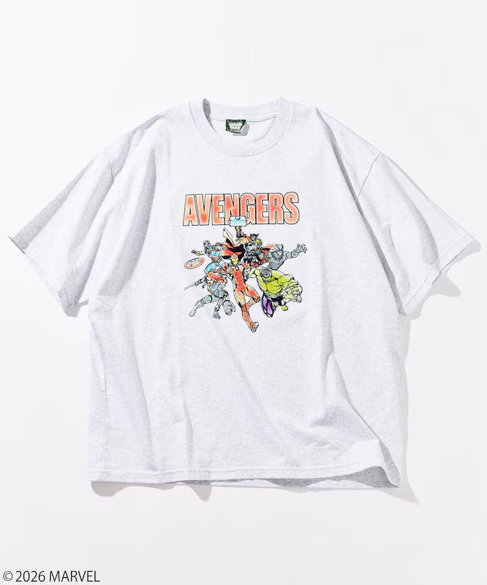 MARVEL/Marvel Avengers Crew Neck T-Shirt / Electrostatic Flock Processing