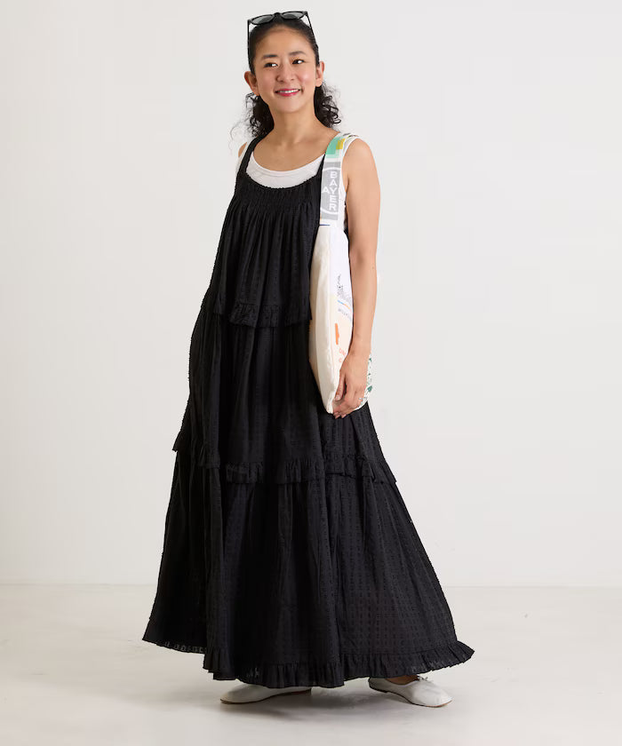 India Dobbie Tiered Frill Camisole Dress