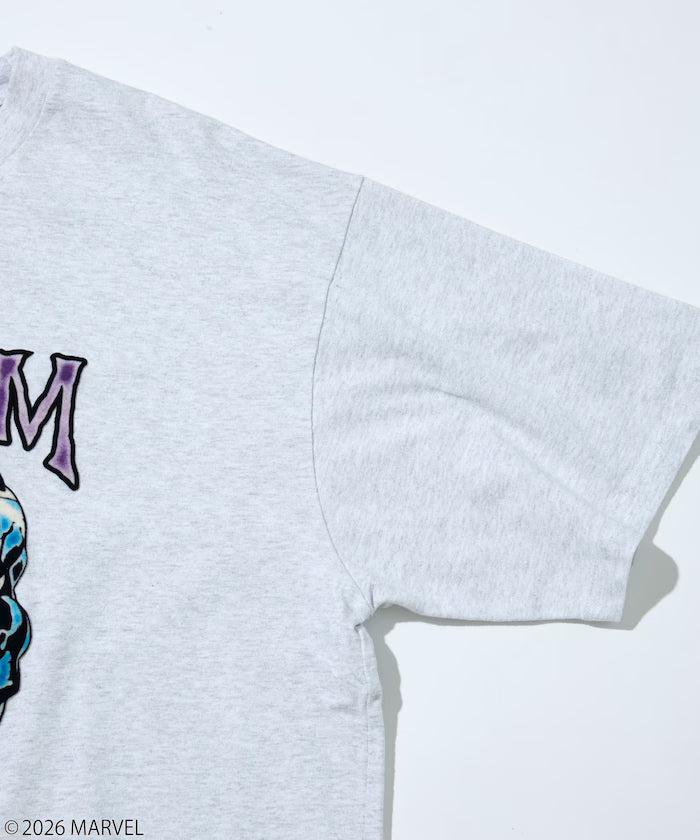 MARVEL/Venom Crew Neck T-Shirt / Static Electric Flock Processing