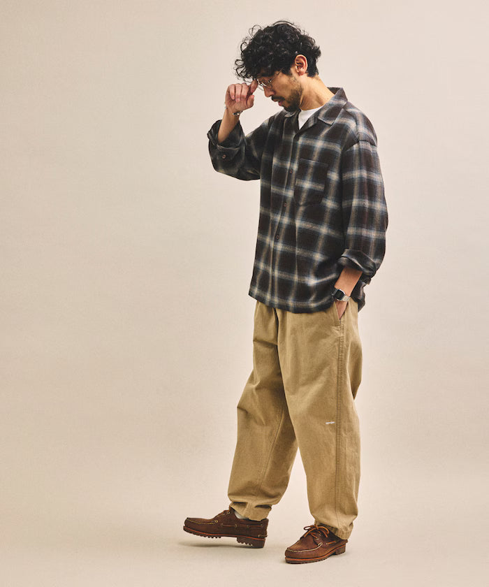 Pre-dyed ombre check sheer shirt relaxed fit