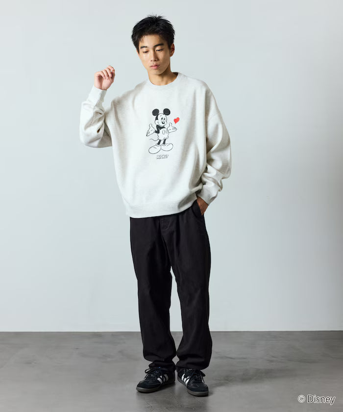 DISNEY/Mickey Mouse/Custom Crew Neck Printed Sweatshirt/Heart [Limited Edition]