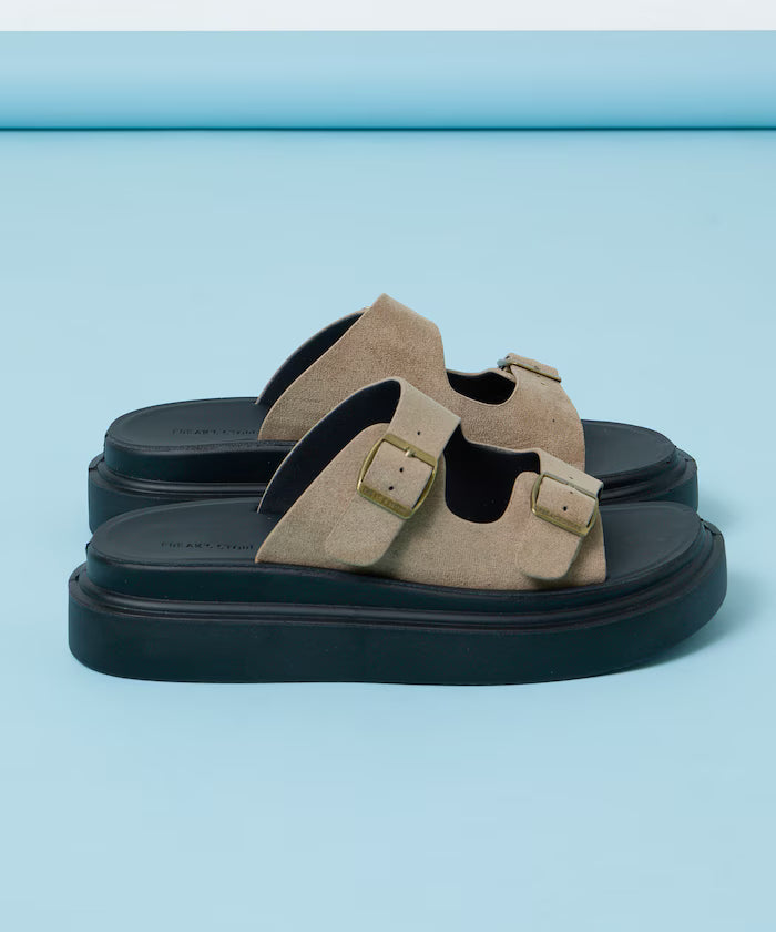 Lazerette SW Double Strap Slide Sandal / Platform Sole [23~28cm] 【Limited Edition】