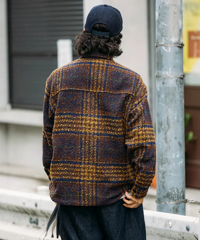 Poly Tweed CPO Check Shirt Jacket