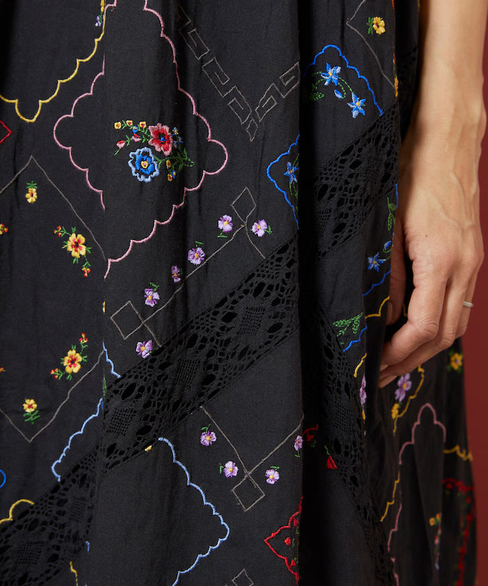 Flower Handkerchief Embroidered Camisole Dress