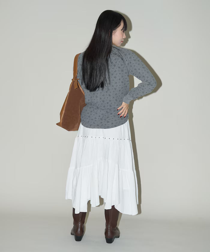 Studded Asymmetrical Tiered Skirt Limited Edition