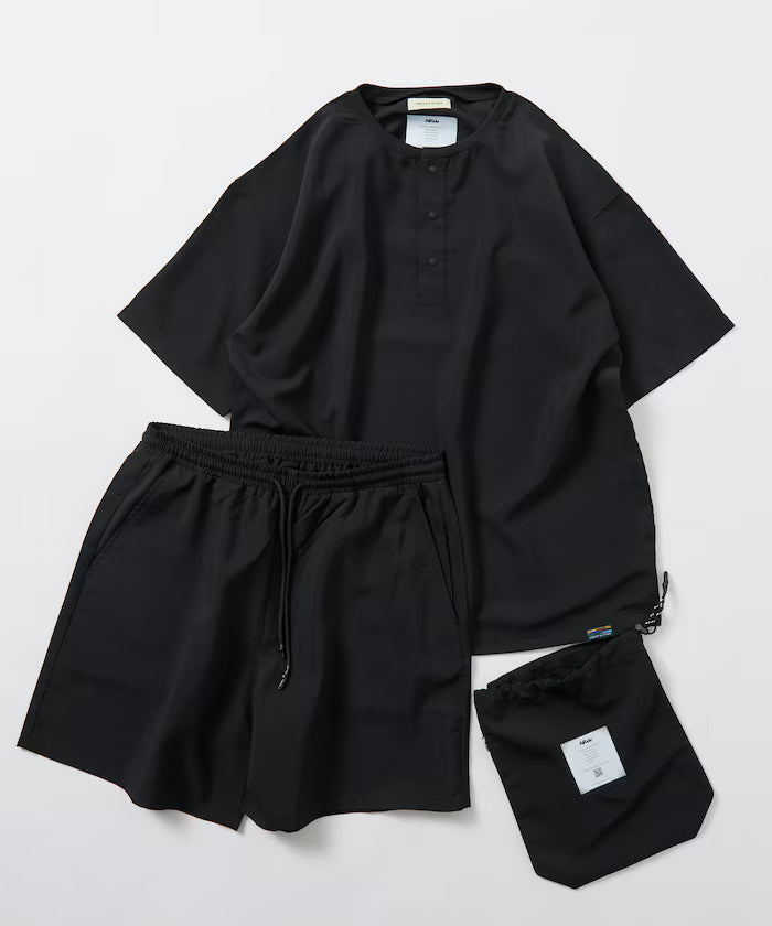 AiRide/Packable Setup/Henley Neck Pullover/Shorts/Packable/Quick-Drying/UVA Cut 【Limited Edition】