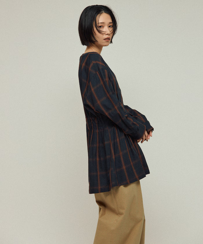 Ombre Check Tuck Shirt / Tunic
