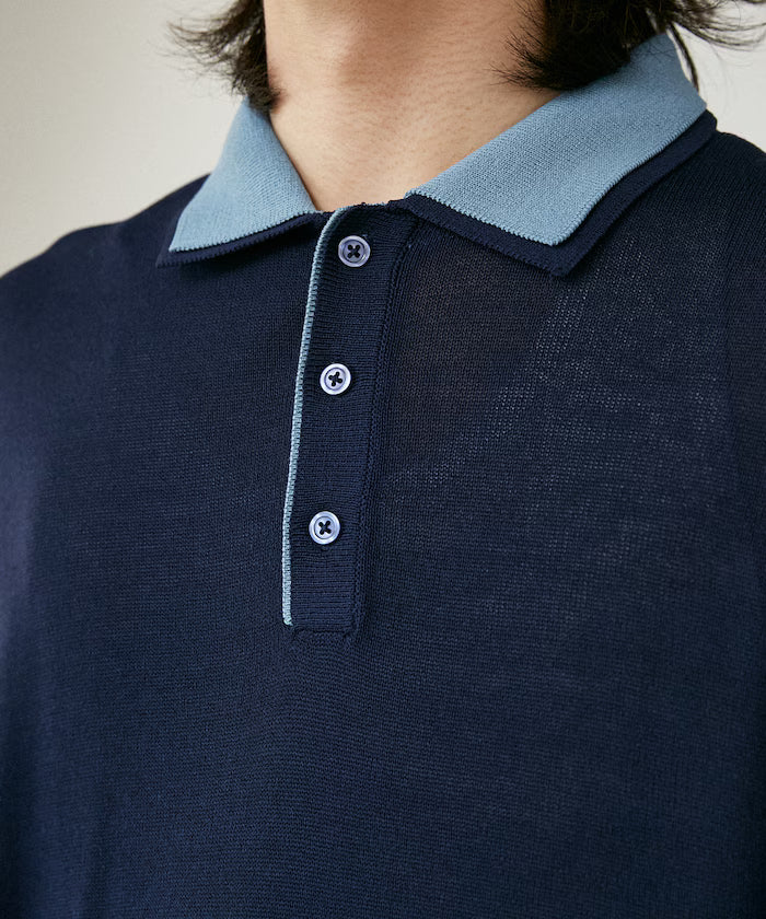 LOVE POP STUDIO Collar Layered Knit Polo Shirt Limited Edition