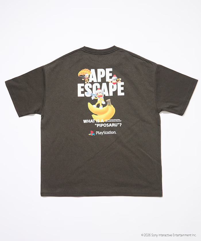 Big Silhouette Back Print Crew Neck T-Shirt/PlayStation Ape Escape 【Limited Edition】