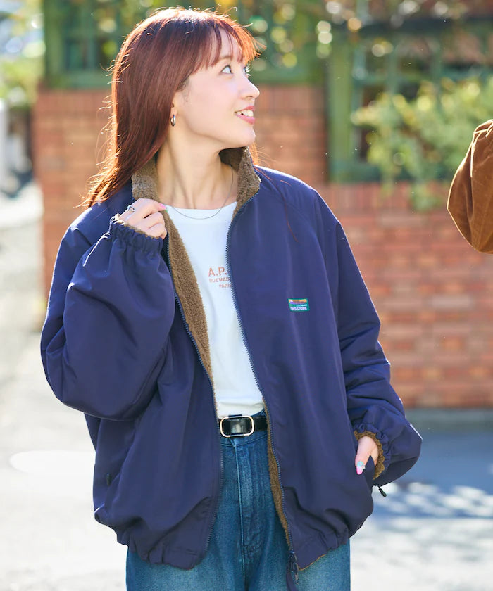 Relaxed Fit Nylon Fleece Reversible Stand Blouson [Limited Edition]