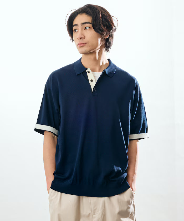 Relax Fit Relax Fit Cool Touch Color Block Knit Polo Shirt [Limited Edition]
