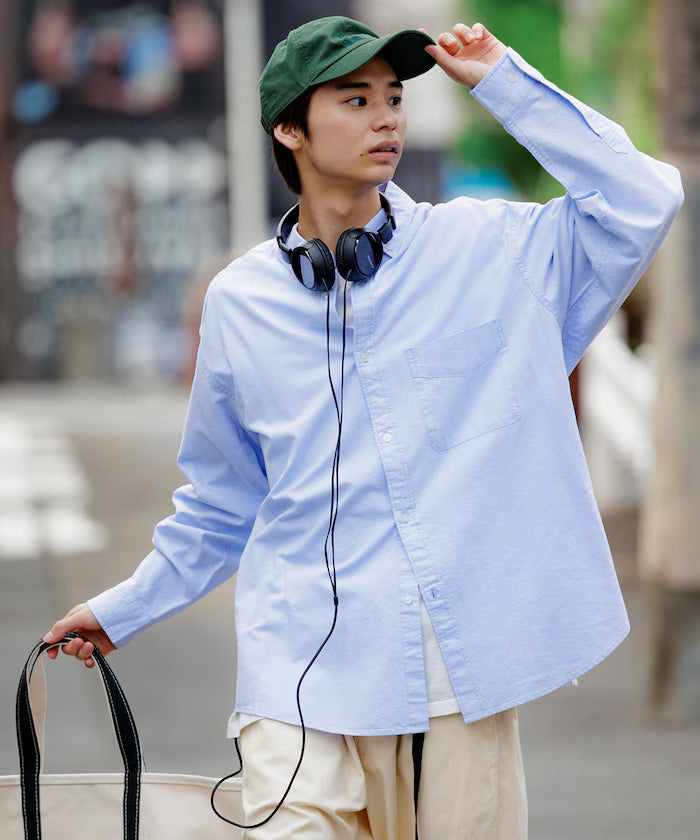 Big Silhouette Oxford Button-Down Shirt 【Limited Edition】 - Sax Blue