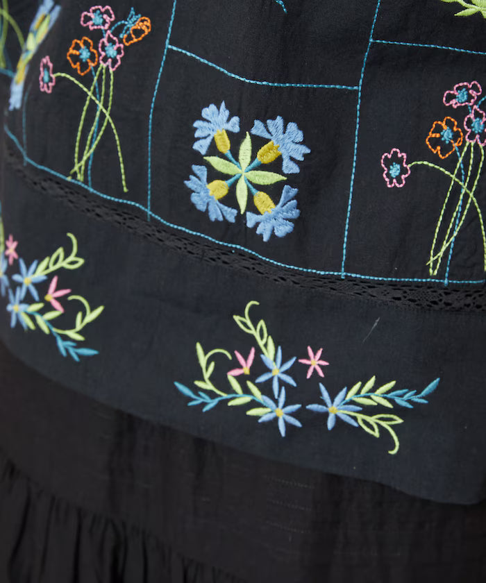 Patchwork Flower Embroidery Shirt
