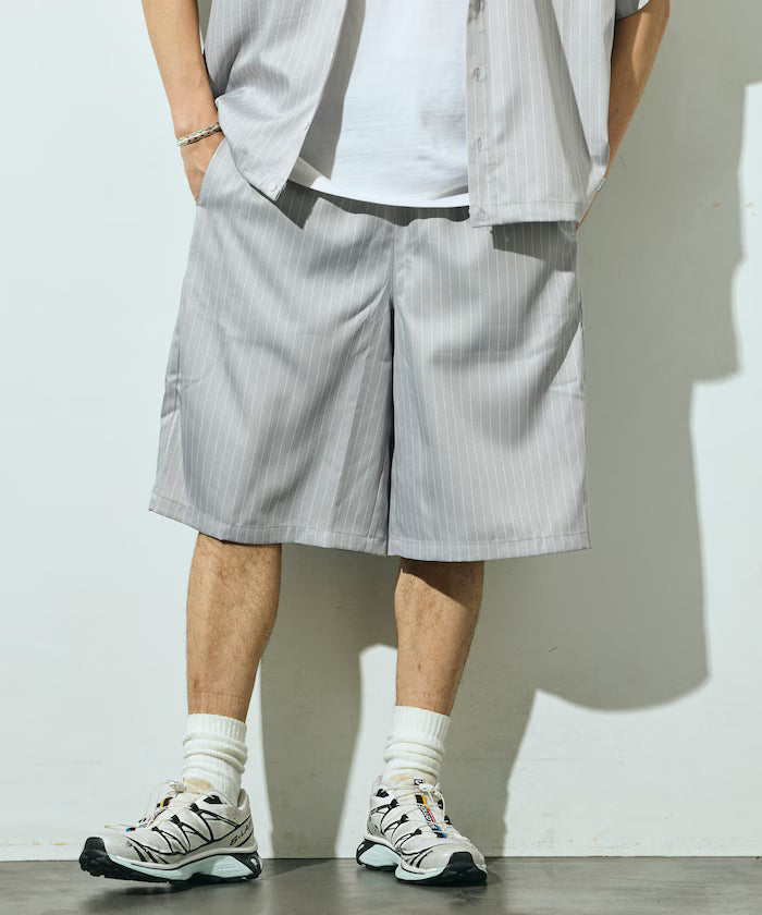 Stripe Easy Wide Shorts / Compatible with Setup