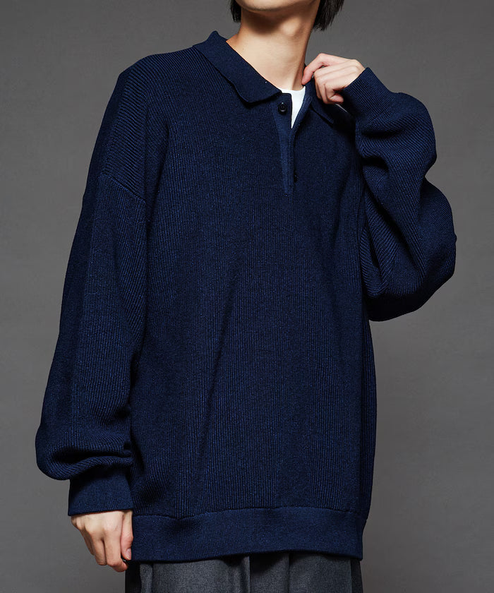 Relaxed Fit Cable Knit Polo Color Knit [Limited Release]