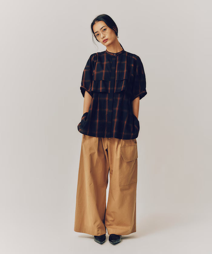 Ombre Check Flare Yoke Shirt / 5-Minute Sleeve Check Shirt