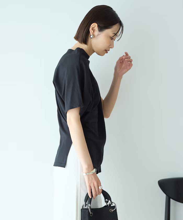 Organic Cotton Asymmetrical Draped Top