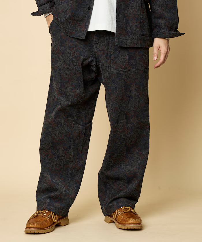 Wide Straight Silhouette All-Over Print Light Corduroy Easy Pants [Compatible with Set Up] - Other/Pattern 1