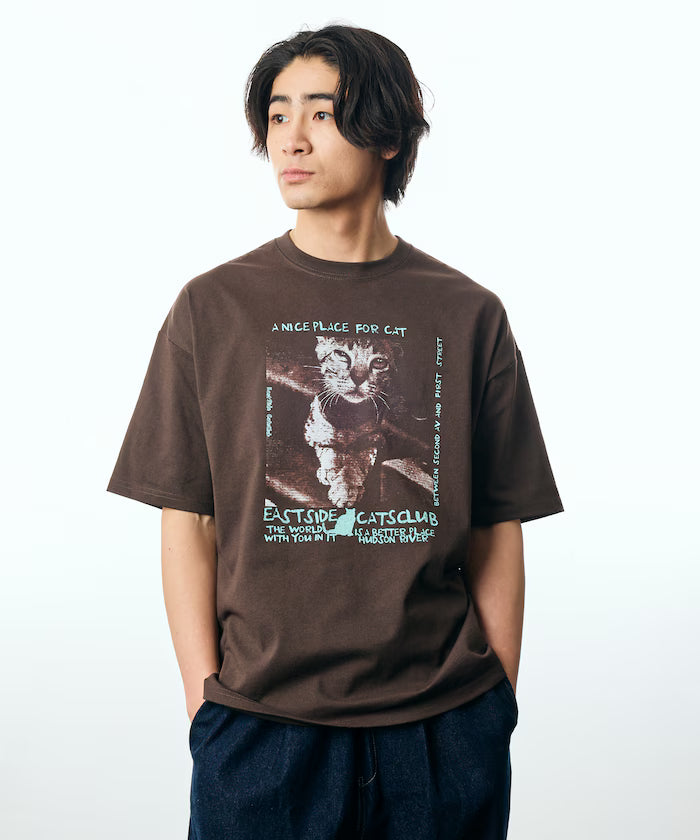 Big Silhouette Back Print Crew Neck T-Shirt / CAT Photo 【Limited Edition】