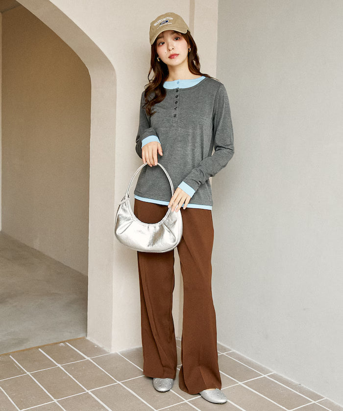 Henry Neck Layered Long Sleeve T Limited Edition