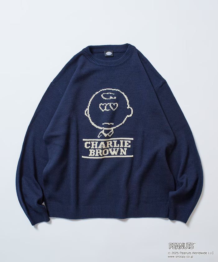 PEANUTS/Peanuts Exclusive Relaxed Fit Jacquard Crewneck Knit / Charlie Brown [Limited Edition]