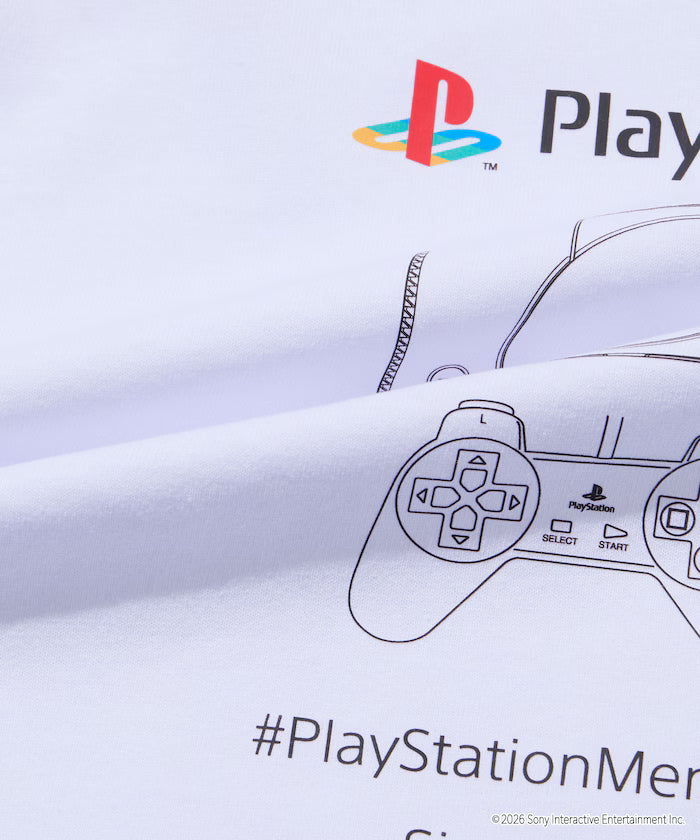 Big Silhouette Logo Back Print Crew Neck T-Shirt/PlayStation NEVER STOP 【Limited Edition】