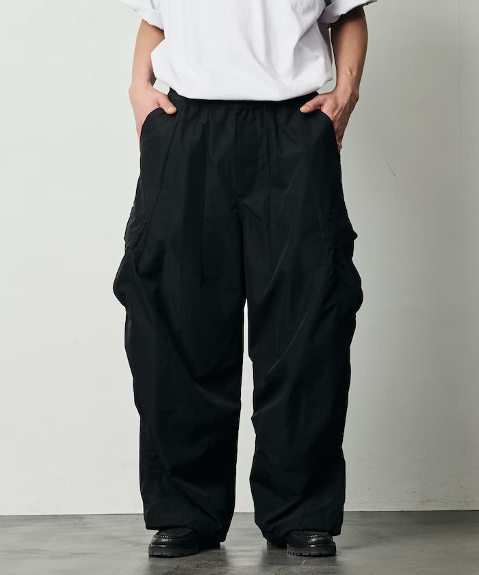 Quick Dry Fabric Wide Silhouette Poly Ripstop Cargo Pants/UV Cut/Quick Dry 【Limited Release】