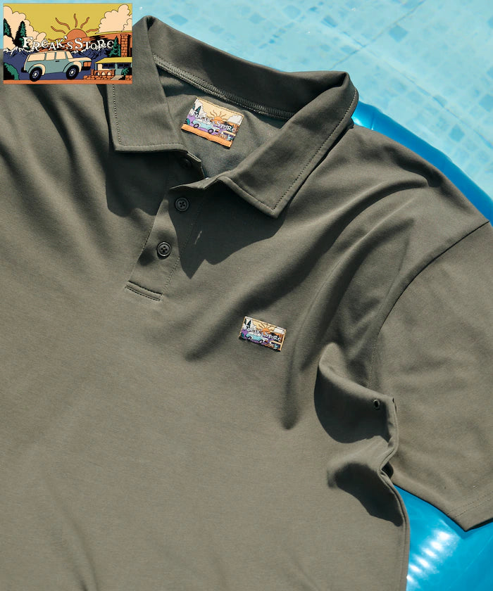 FREAK'S STORE for BEACH & FES Relax Fit One Point Logo Spindle Polo Shirt - Green