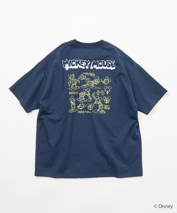 Limited Edition DISNEY Mickey Mouse Monochrome Back Print Crew Neck T-Shirt
