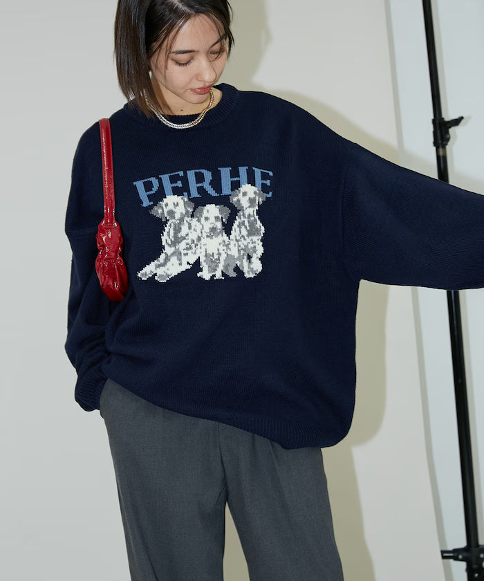 Dalmatian Dog Design Jacquard Knit Limited Edition