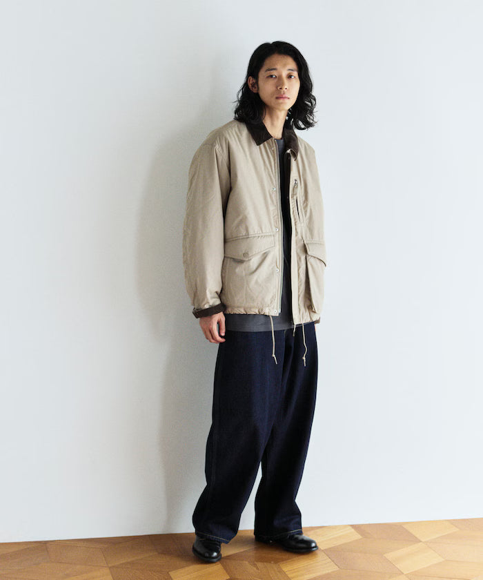 Corduroy panel cotton nylon blouson