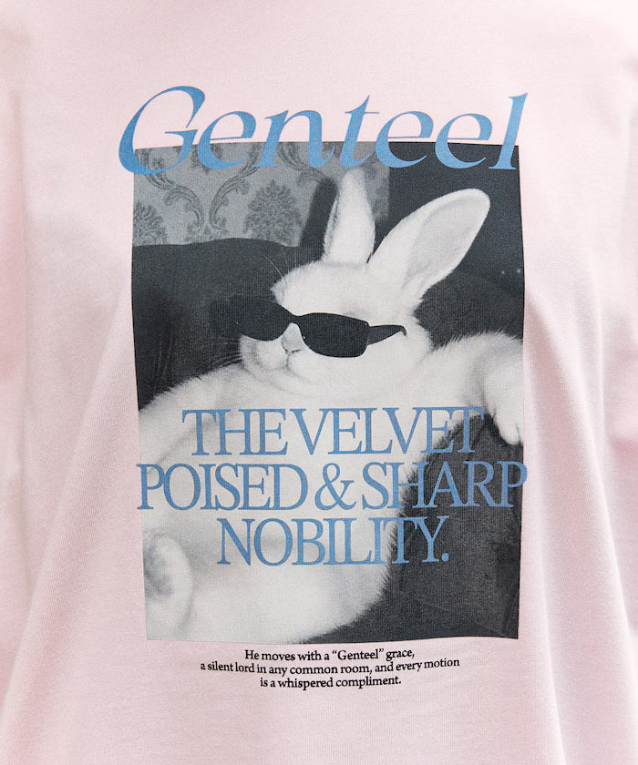 <Functional Material> Genteel Rabbit Print T-Shirt Limited Edition